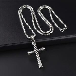 Silver Cross Pendant Necklace